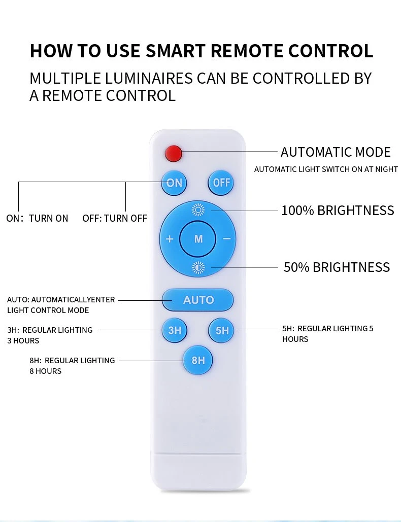 Remote control solar outdoor lights