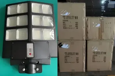 ตัวอย่างไฟถนนพลังงานแสงอาทิตย์ ABS 30W จำนวน 6 ชุดถูกส่งไปยังเบนินแล้ว